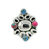 Multi Oyster Turquoise Silver Ring