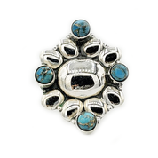 blue oyster tuquoise sterling silver gemstone ring