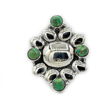 Green Oyster Turquoise Silver Ring