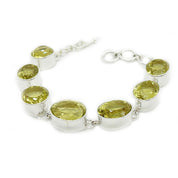 lemon quartz silver gemstone bracelet