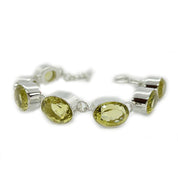 lemon quartz silver gemstone bracelet