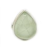 Prehnite Teardrop Gemstsone Ring