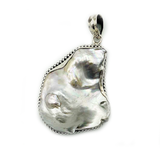 Biwa Pearl Large Silver Pendant