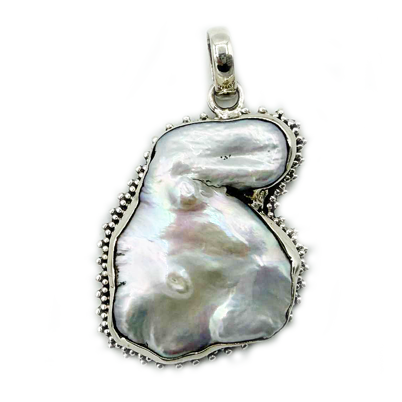 pearl sterling silver gemstone pendant