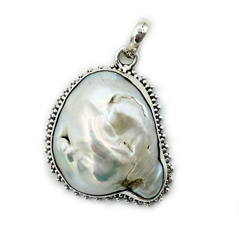 pearl sterling silver gemstone pendant