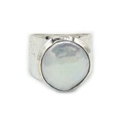 pearl sterling silver gemstone ring