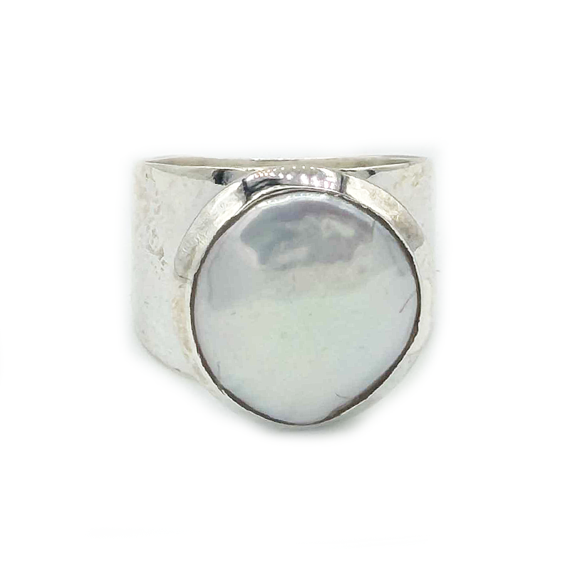 pearl sterling silver gemstone ring