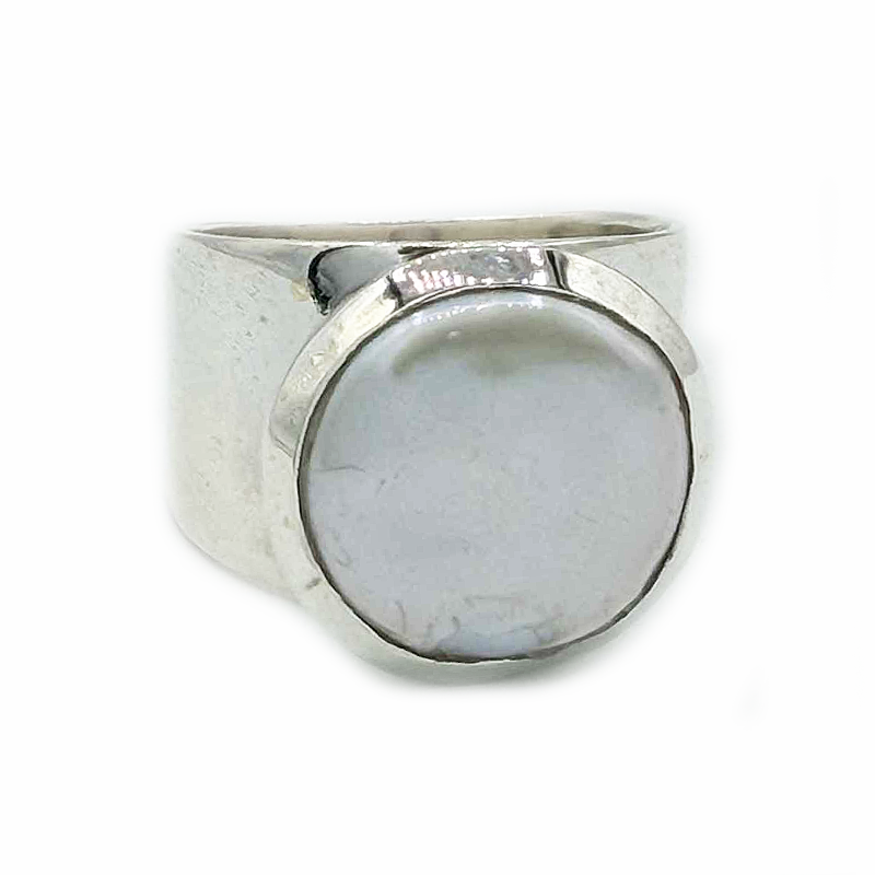 pearl sterling silver gemstone ring