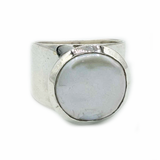 Chunky Biwa Pearl Silver Ring
