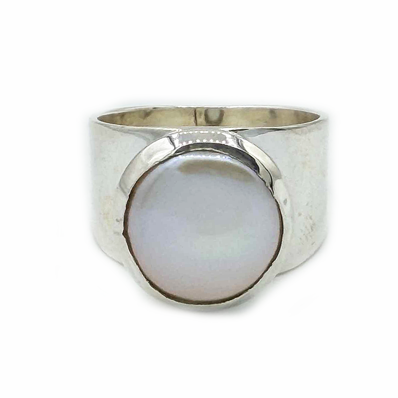 pearl sterling silver gemstone ring