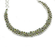 opal peridot silver gemstone necklace