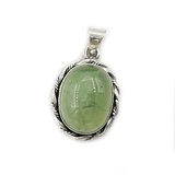 Prehnite Bohemian Style Oval Pendant