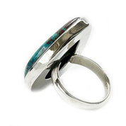 shattuckite silver gemstone ring