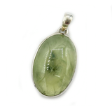 Hara Prehnite Oval Silver Pendant