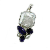 biwa pearl amethyst sterling silver gemstone pendant