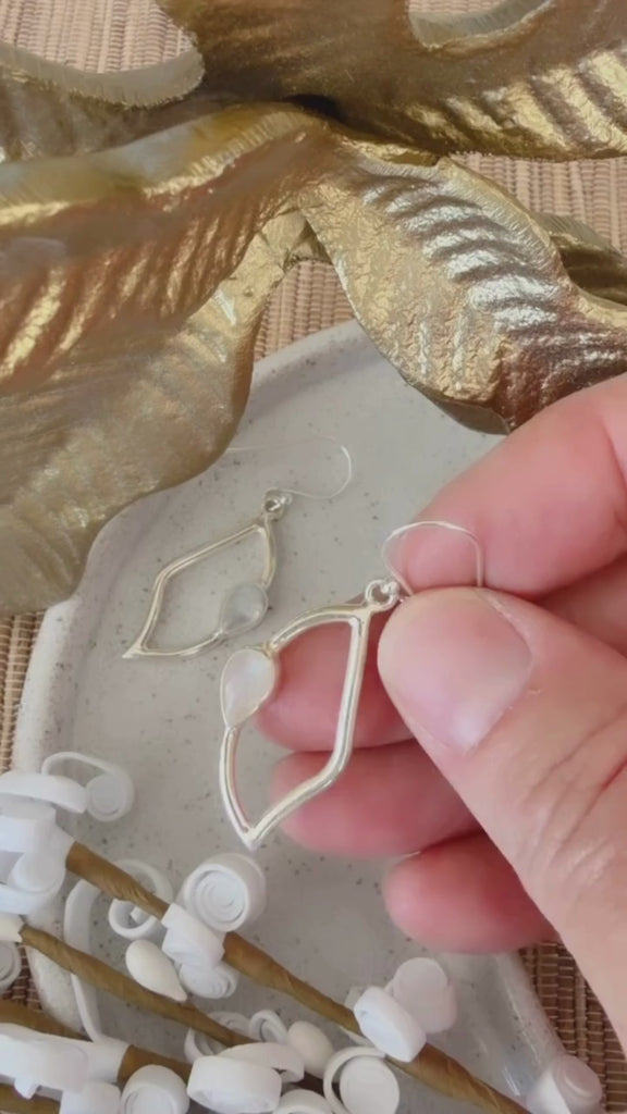 moonstone sterling silver gemstone earrings