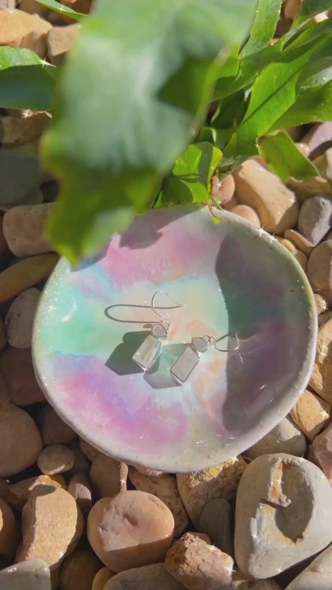 moonstone gemstone sterling silver earrings