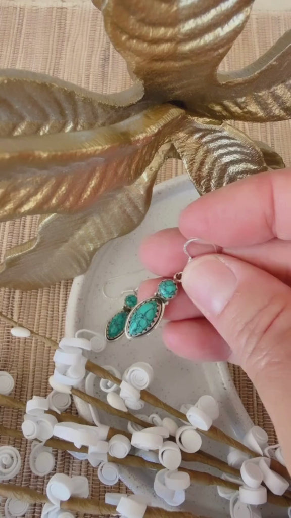 turquoise sterling silver gemstone earrings