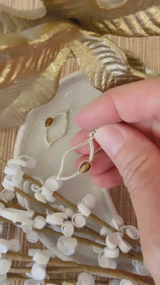 tigers eye sterling silver gemstone earrings