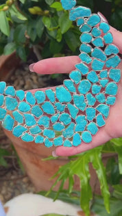 chunky turquoise gemstone sterling silver necklace