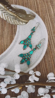 turquoise sterling silver boho style earrings