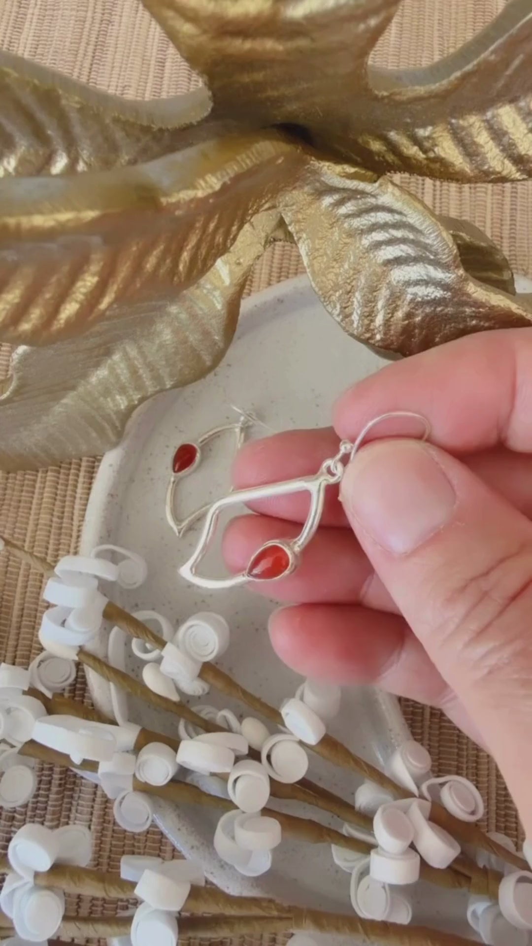 carnelian sterling silver gemstone earrings