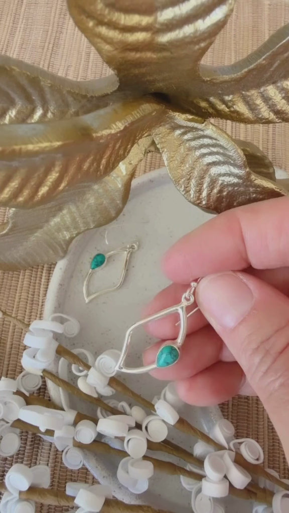 turquoise sterling silver gemstone earrings