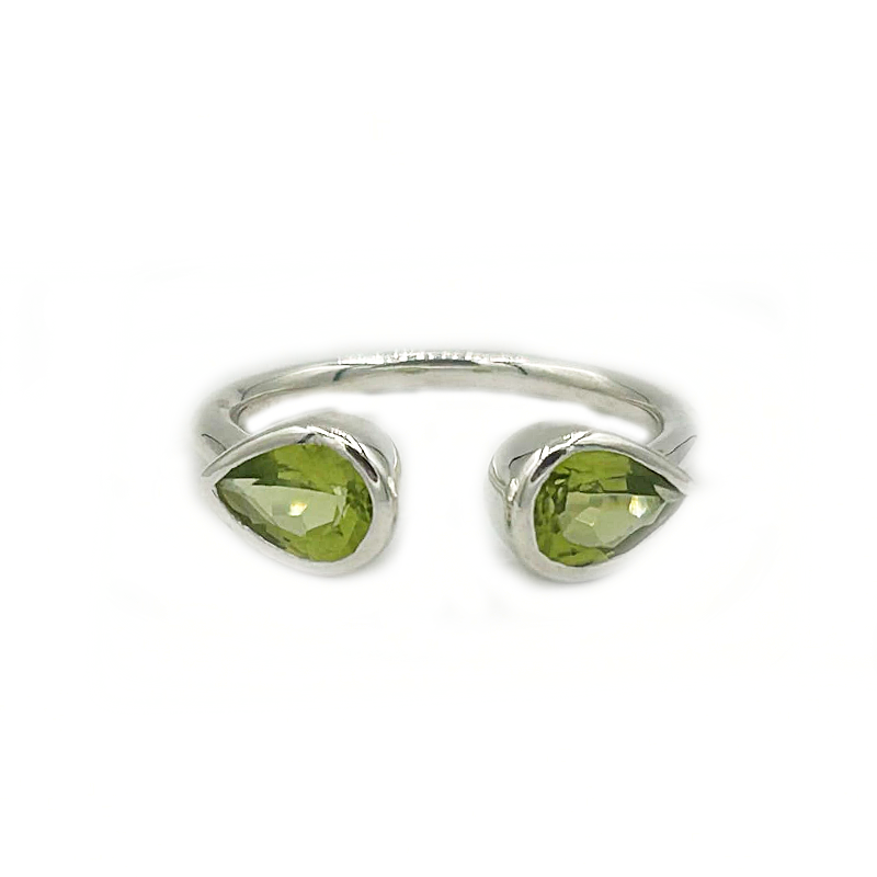 peridot gemstone sterling silver ring