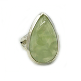 Prehnite Teardrop Gemstone Boho Ring