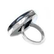 large triangle shattuckite silver gemstone ring