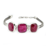 Ruby Quartz Classic Silver Bracelet