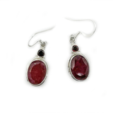 Ruby Quartz Garnet Gemstone Earrings