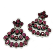 ruby quartz sterling silver drop gemstone earrings