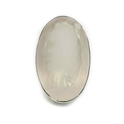 rose quartz large sterling silver gemstone ring