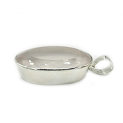 large oval rose quartz silver gemstone pendant