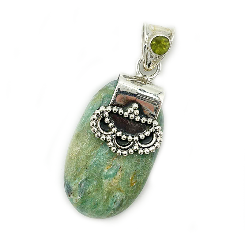 Ruby Fuchsite Peridot Gemstone Pendant