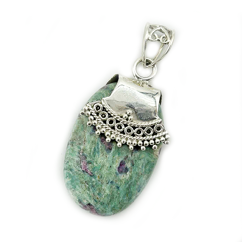 Ruby Fuchsite Silver Gemstone Pendant