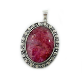 Boho Ruby Oval Gemstone Pendant