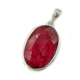 Boho Ruby Quartz Oval Pendant
