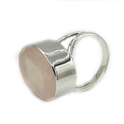 chunky oval silver gemstone ring