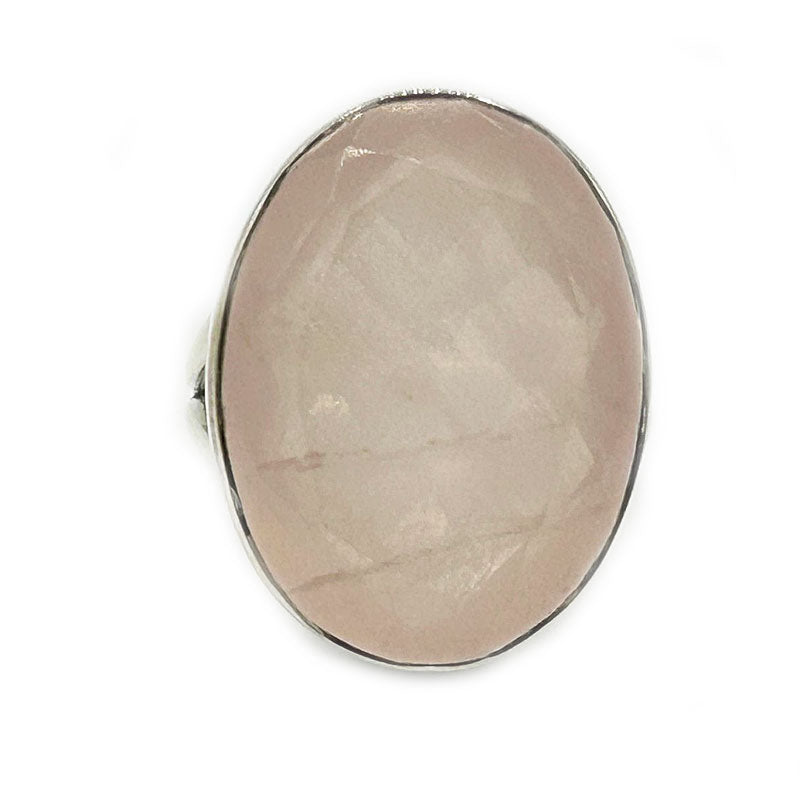 chunky oval silver gemstone ring