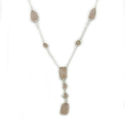rose quartz silver gemstone necklace