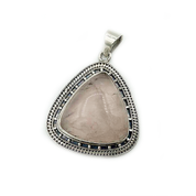 rose quartz sterling silver gemstone pendant