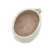 rose quartz silver gemstone pendant