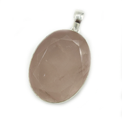 rose quartz silver gemstone pendant