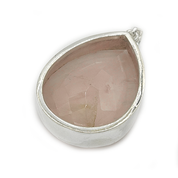 xl rose quartz silver gemstone pendant