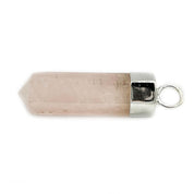 rose quartz silver point crystal pendant