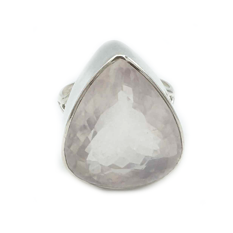 rose quartz sterling silver gemstone ring
