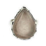 Rose Quartz Teardrop Boho Ring