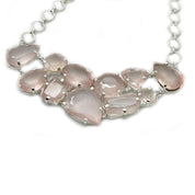 rose quartz silver gemstone necklace